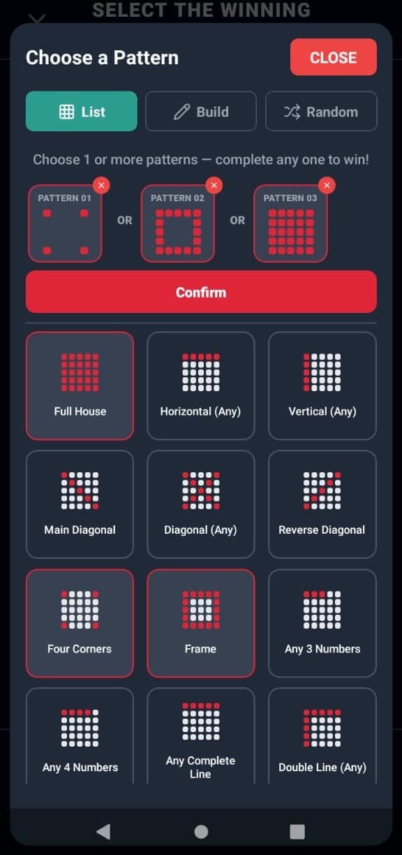 Pick Your Win Patterns
