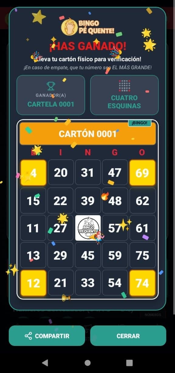¿Ganaste? ¡La app celebra contigo!