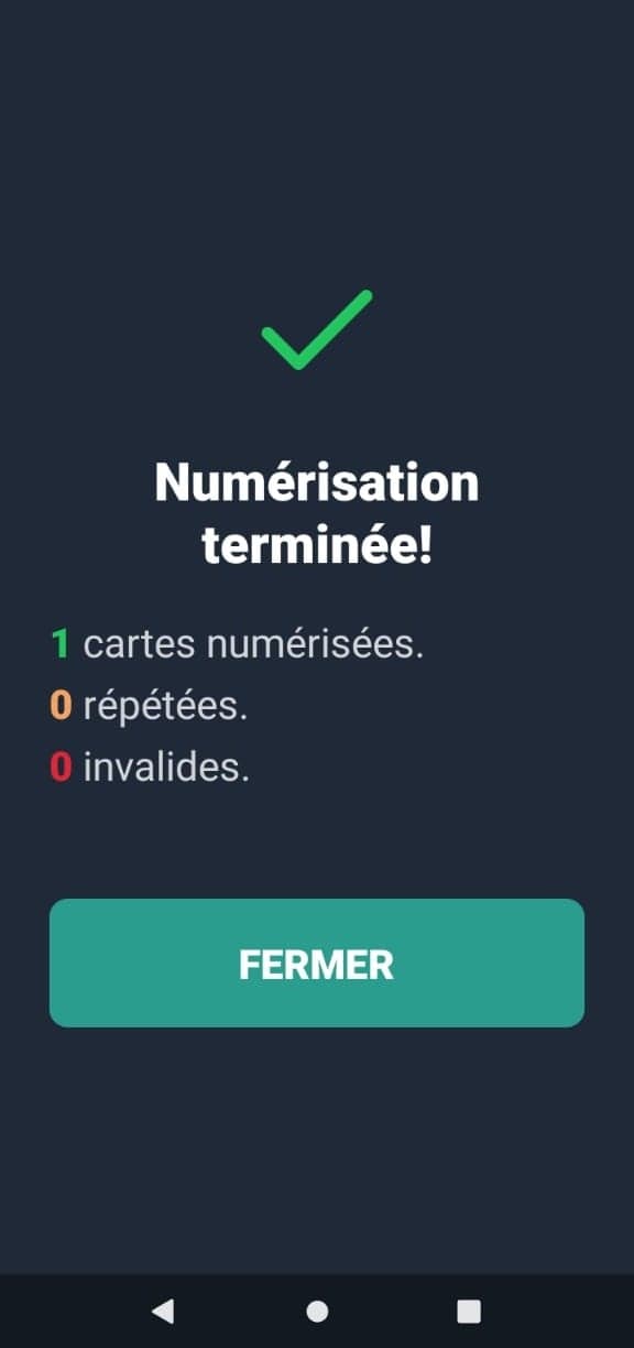 Résultat du scan