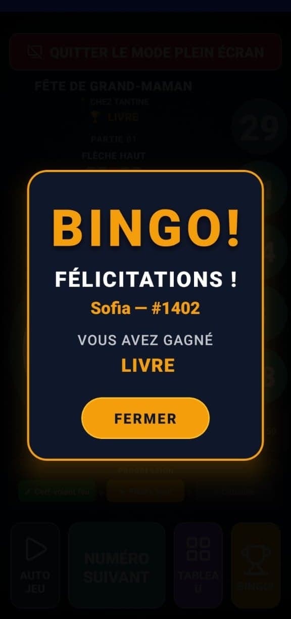 Célébrez avec le gagnant