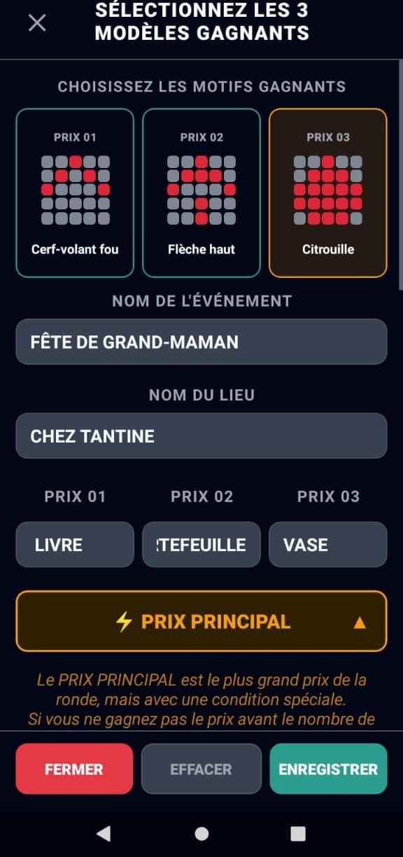 Écran de choix entre Bingo Social et Bingo Multi-Prix