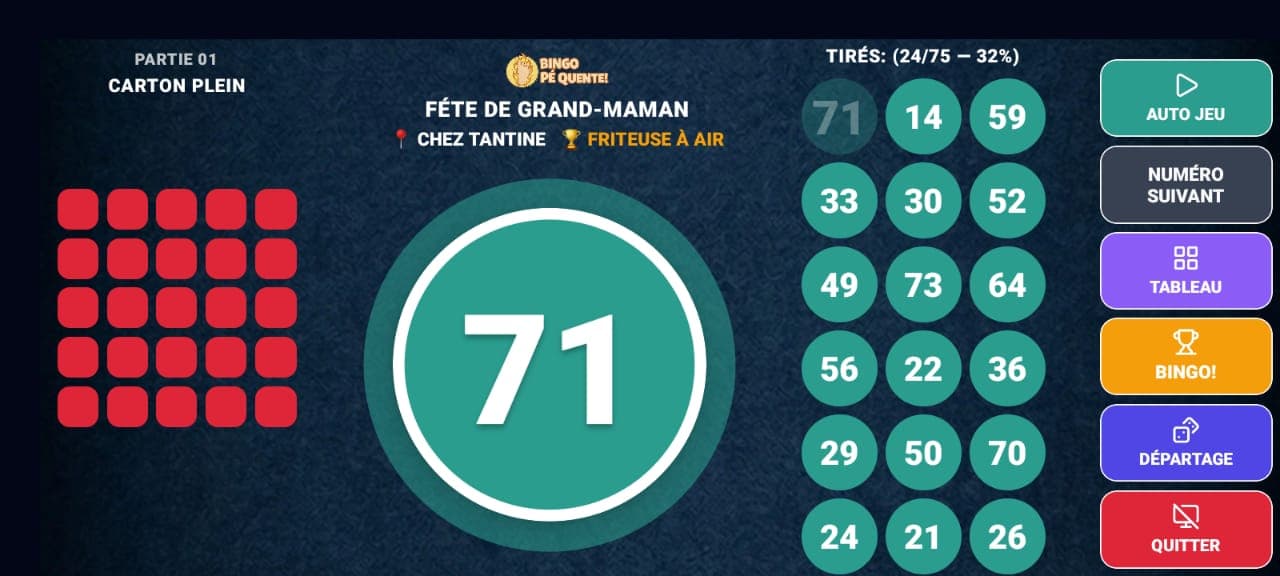 Mode TV pour le tirage