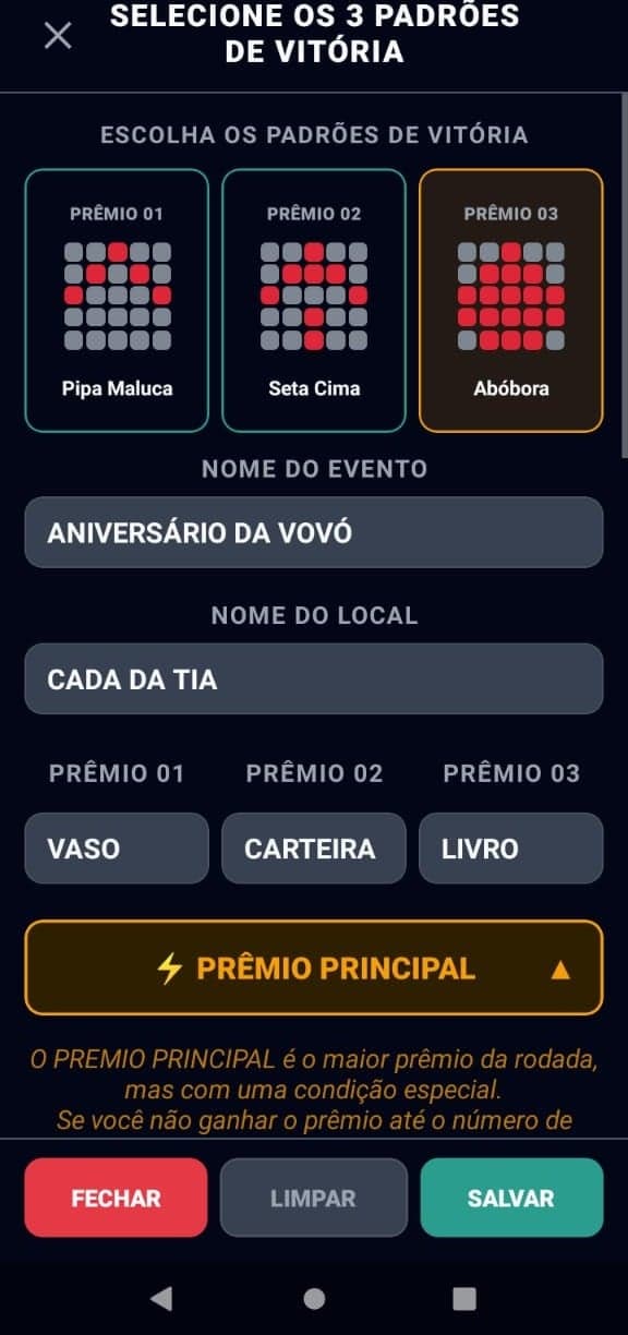 Configure a Rodada