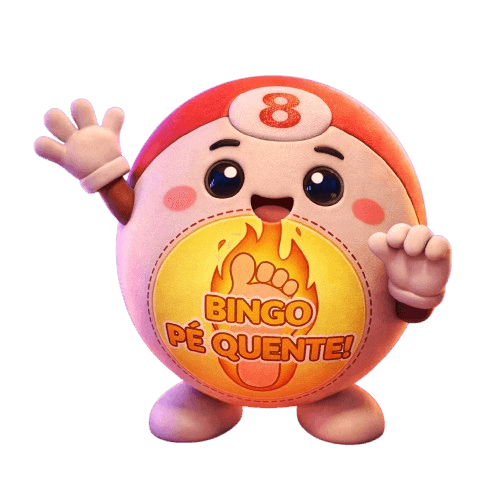 Mascote Bingo Pé Quente acenando