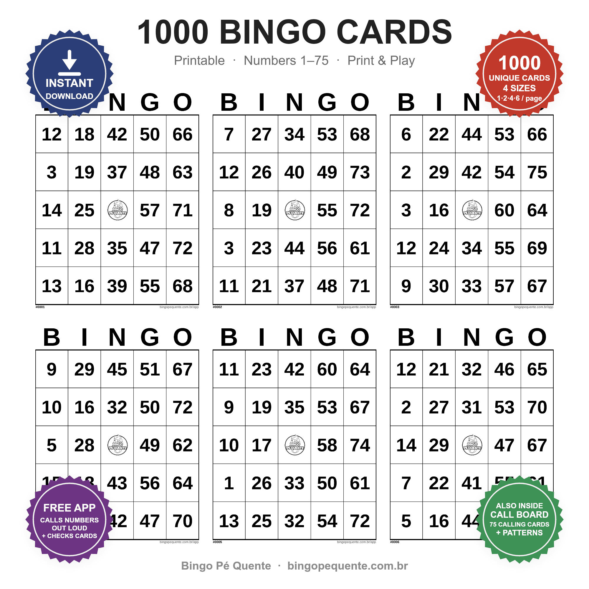 1000 Cartelas P&B (Large Print)