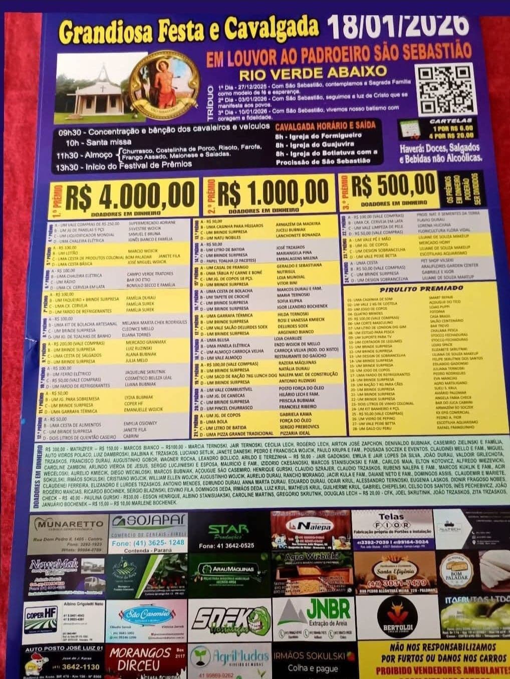 Poster Festa em Louvor ao Padroeiro São Sebastião